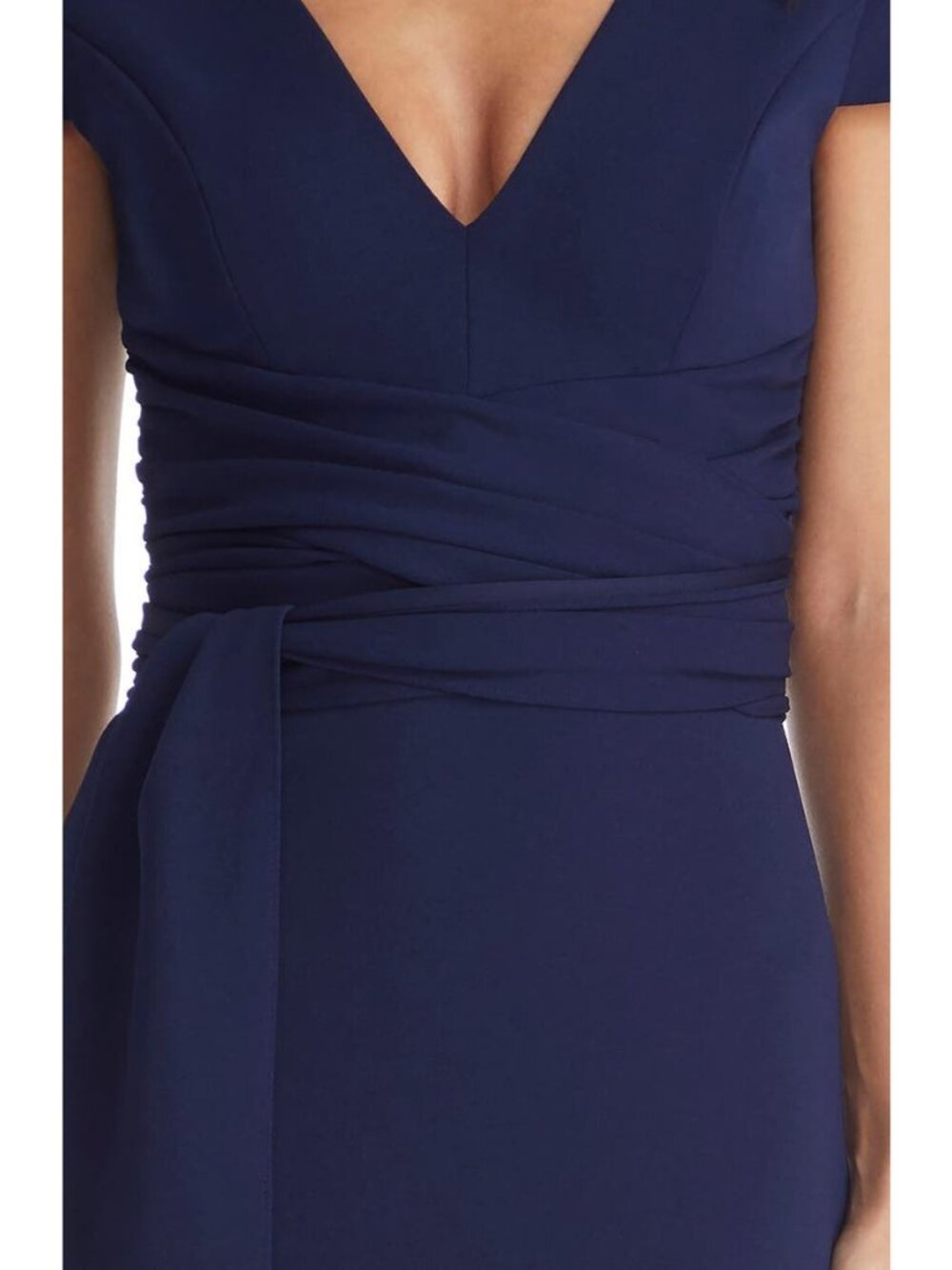 🆕 DRESS THE POPULATION Dana Dress Navy Blue Small 4-6 - Picture 4 of 12